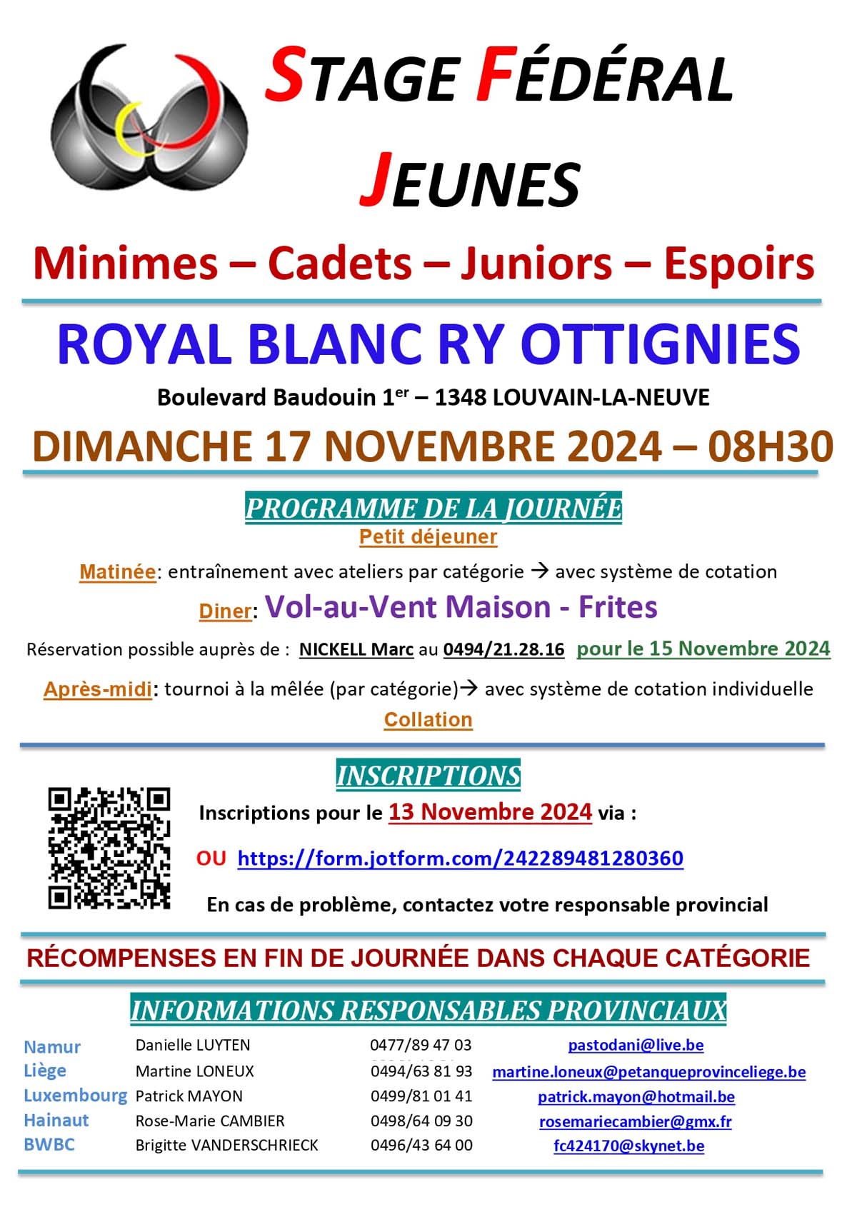 Affiche   CCFJ   TOURNOI   PC MONS   11 Novembre 2024