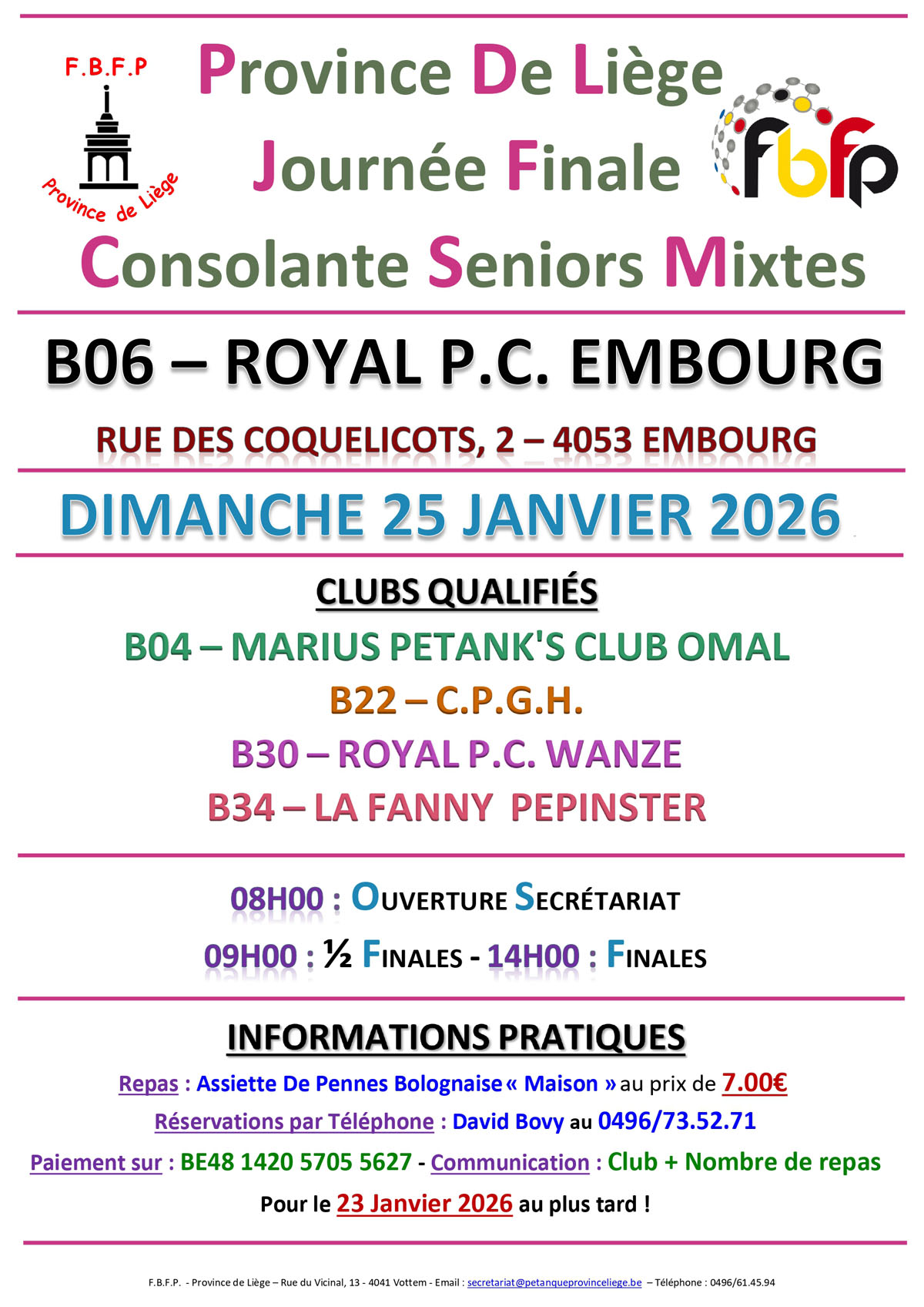 Affiche CONSOLANTE SENIORS MIXTES B   2025 2026