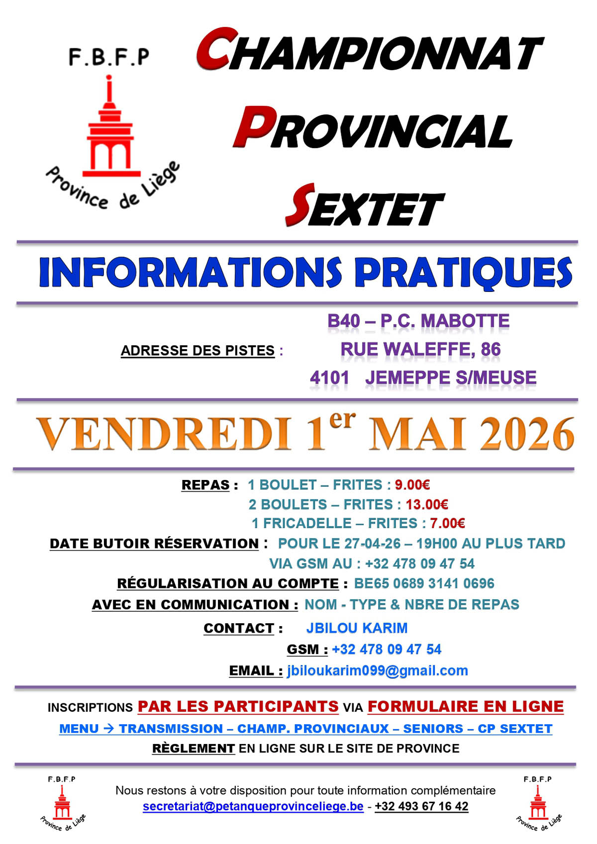 2. B40 INFOS PRATIQUES CP SEXTET 2026